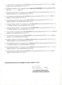 27.10.2015 3.hafta Maç cezası sonuçları